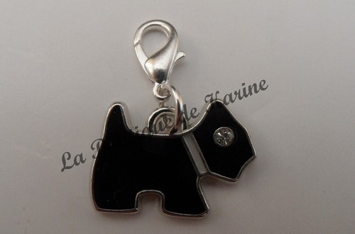 Charm breloque chien noir - charm,