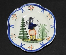 Assiette de dînette Faïence de QUIMPER - HB - 9.5 cm (très bon état)