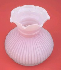 ANCIEN GLOBE EN OPALINE VERRE ROSE  LUSTRE SUSPENSION ...