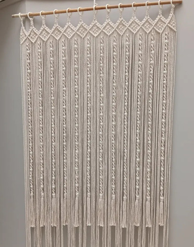 Macrame door curtain tassel - macrame,