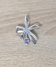 Bijoux fantaisie Pierre Lang déclaration pendentif pierres blanches violettes...