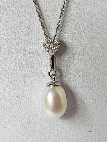 Collier argent perle de - en,