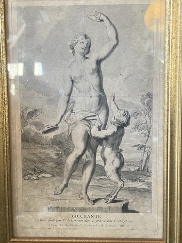 Gravure xviiie bacchante - xviiie,