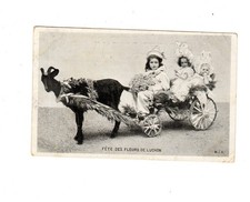 Carte postale CPA 31 Haute-Garonne : Fête des Fleurs de Luchon ( attelage chèvre