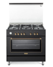 Delonghi PEMA965CSG Cuisinière à Gaz 5 Feux Four Électrique Anthracite 90X60 Ce