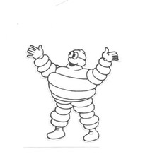 RARE / AUTOCOLLANT - MICHELIN : BIBENDUM PNEU FRANCE TYRE LOGO / STICKERS