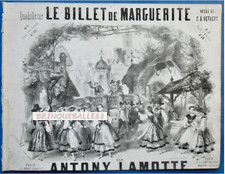 QUADRILLE DANCE PARTITION LE BILLET DE MARGUERITE GEVAERT LAMOTTE 1854 COINDRE