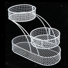 Corbeille à Fruits à 3 Niveaux, Bol à Fruits En Maille Métallique, Support