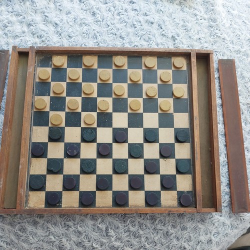 Jeu dames vintage - jeu, bois