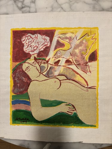 Peinture sur toile signée - , de