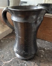 Céramique vintage, signé Jean Marais, pichet noir brun, Vallauris, H: 18 Cm