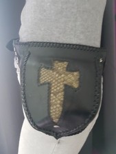 Pochette En Cuir Python Gothique Croix Biker Ceinture Larp Steampunk