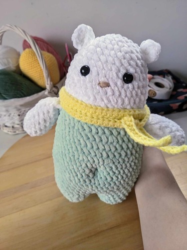 Ours blanc doudou peluche fait