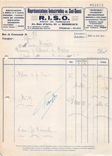 1933  FACTURE RISO A BORDEAUX - M.BARRERE A VILLENEUVE DE MARSAN LANDES