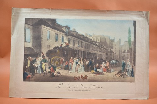 Gravure xixème l arrivée - gravure,
