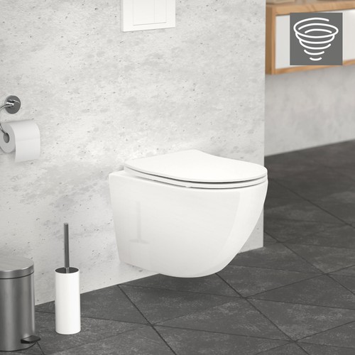 Toilette suspendu sans - , rebord