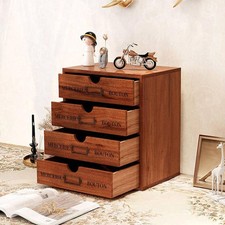 Organisateur de bureau avec 4 tiroirs Boîte de rangement en bois pour les