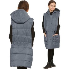 Gilet Long Oversize Gris Fille