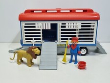 Système Playmobil 3514 ancienne remorque cirque lions cirque romani cage wagon