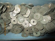 Gros lot de pièces trouées: 5cts / 10 cts / 25 cts