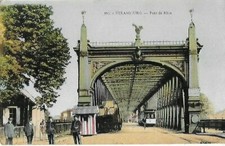 2 CPA carte postale ancienne Strasbourg pont du Rhin tramway vélos animée 