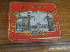 Ancienne BOITE En métal - BERGAMOTES NANCY - Confiserie Perrin -
