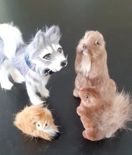 Figurines animaux fourrure - , lot