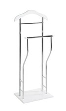 valet chromé blanc MDF métal - Dim. L 45 cm x H 110 cm x P 30 cm Style Modern