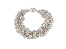 BRACELET HERMES CONFETTIS 5 RANGS 17.5 CM ARGENT MASSIF 925 37.4 GR SILVER STRAP