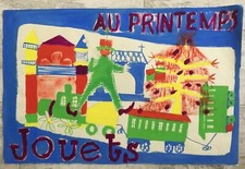 Etude Gouache Au Printemps Jouet enfant MAGASIN amusement sapin château train