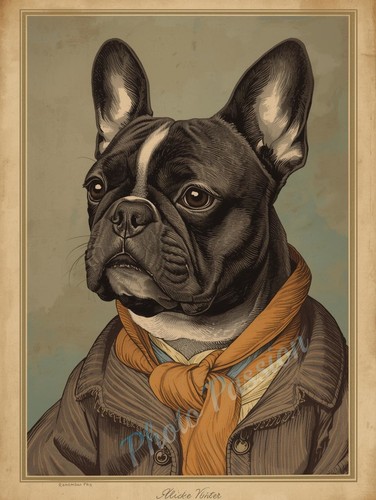 Photo bouledogue français - a4,