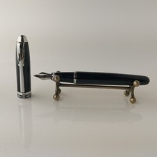 Stylo plume Iridium Point Paris garniture plastique chromé noir #5817