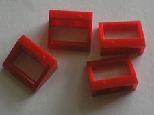 4 x Red tile with handle LEGO
