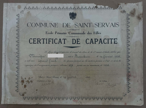 Vieux papier certificat - papier, de