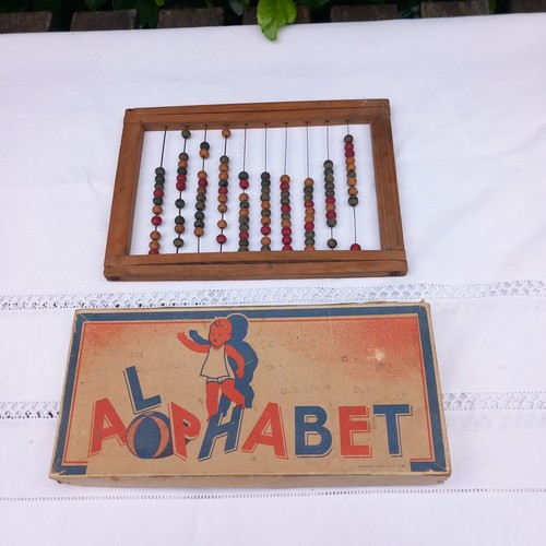 Jouet ancien jeu alphabet - alphabet, et