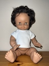 Poupée poupon noir, Métisse FAMOSA - Ancienne Poupée Yeux Dormeurs