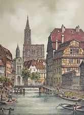 Strasbourg Quai De La Petite France  d'après Barday 1942 Alsace Bas-Rhin