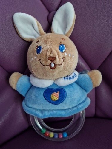 Doudou lapin hochet chicco - hochet,