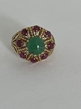 7004- Bague Or Jaune Emeraude 3,00 ct Rubis