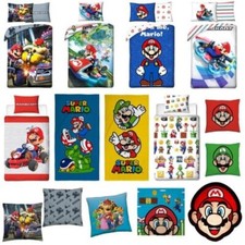 Super Mario Enfants Chambre - Housse de Couette Ensembles Simple Double Coussins