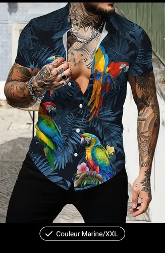 Chemise hawaïenne perroquet - chemise,