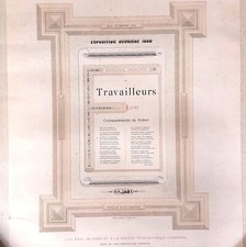 Affiche typographique pour l'Exposition ouvrière de 1886 de Valentin Courchinoux