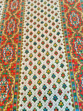 ancienne paire de double rideaux vintage colorées / 111