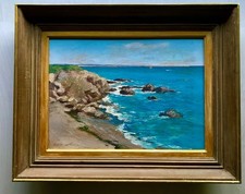 Belle Huile sur toile « Côte