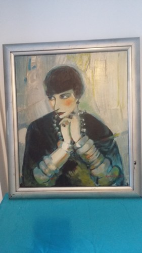 Ancien tableau hst portrait - hst,