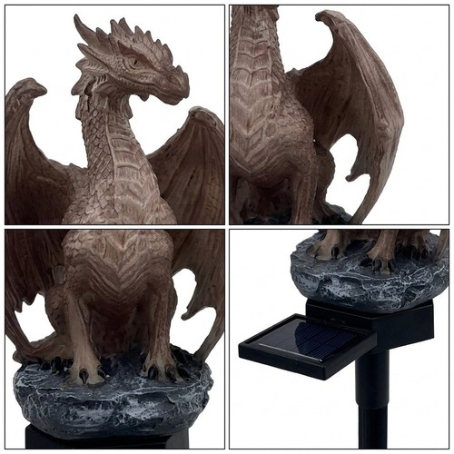Lampe jardin dragon résine - lampe,