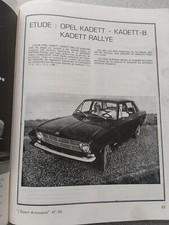 Revue Technique Étude Pratique Automobile Opel Kadett 1.1l B Rallye SR 