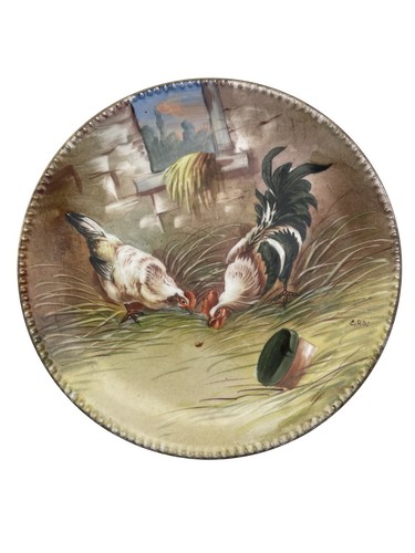 Assiette porcelaine signée - en,