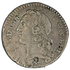 France 1/20ème d'écu 1743 A Louis XV au bandeau Argent Paris TTB 