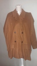 MAGNIFIQUE MANTEAU COS T 38 CAMEL TRES ORIGINAL EFFET CHALE PONCHO DESSUS